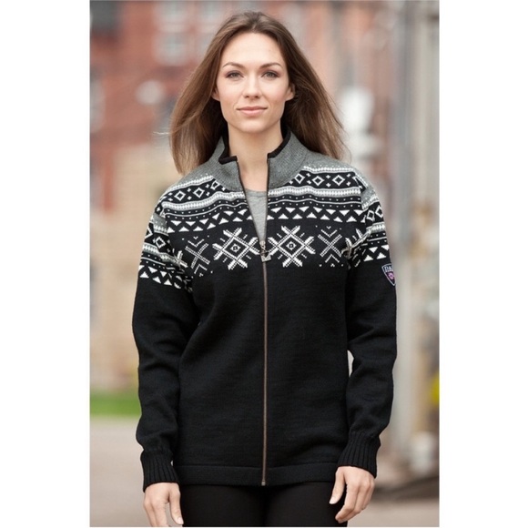 Dale of Norway Wool Dovre Sweater Jacket Black XL Unisex - Picture 1 of 17